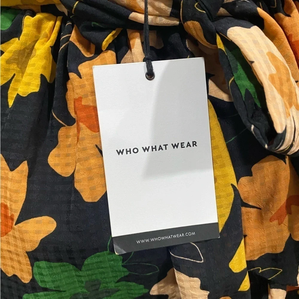 Women's Wide Belt Floral Mini Skirt - Who What Wear Black/Gold Size S